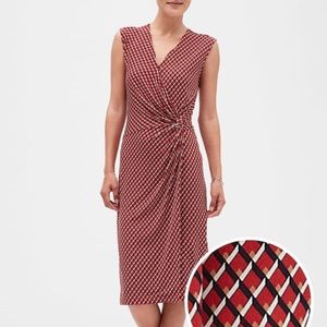 BANANA REPUBLIC Red Faux Wrap Dress